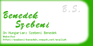 benedek szebeni business card